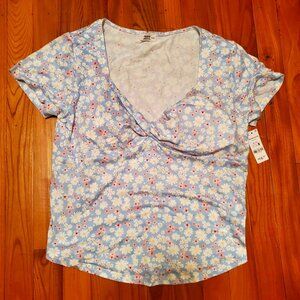 NWT Ardene Bra Top - light blue floral - size XL